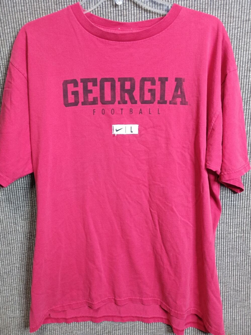 Georgia Football Shirt Nike Large Red Short Sleeve